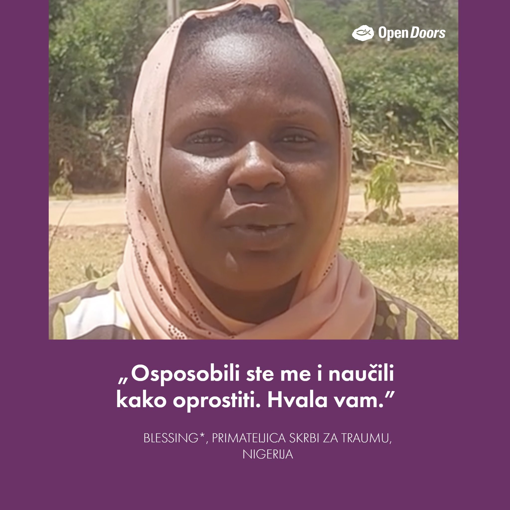 Blessing* je primila skrb za traumu u Open Doorsovu centru Shalom u Nigeriji