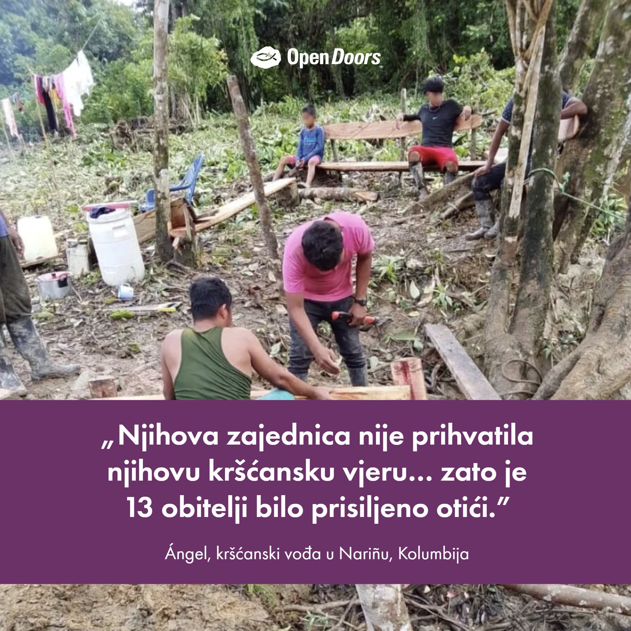 Molite za raseljene obitelji u Kolumbiji